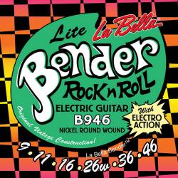 Комплект струн для электрогитары, никелированные, 9-46 LA BELLA B946 The Bender Lite