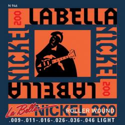 Комплект струн для электрогитары 009-046 LA BELLA N946 Nickel 200 Roller Wound