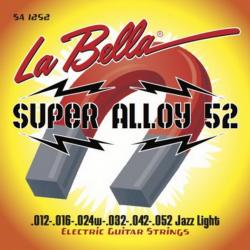 Комплект струн для электрогитары, железо/никель, Jazz Light, 12-52 LA BELLA SA1252 Super Alloy 52