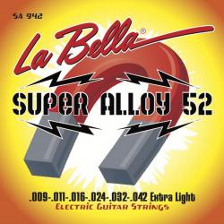 Комплект струн для электрогитары 009-042 LA BELLA SA942 Super Alloy 52