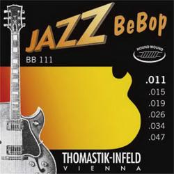Комплект струн для электроакустической гитары, Еxtra Light, сталь/никель, 11-47 THOMASTIK BB111 Jazz BeBob