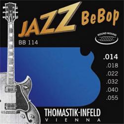 Комплект струн для электроакустической гитары, Medium, сталь/никель, 14-55 THOMASTIK BB114 Jazz BeBob