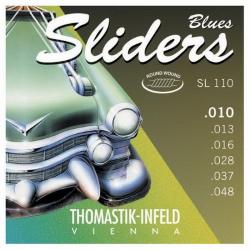 Комплект струн для электрогитары, Medium Light, сталь/никель, шелк, 10-48 THOMASTIK SL110 Blues Sliders