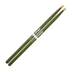 Барабанные палочки 5B , зеленые, орех гикори, деревянный наконечник PRO-MARK TX5BW-GREEN