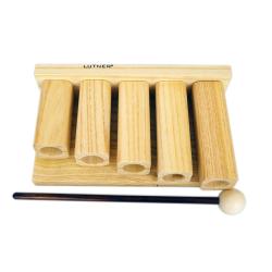 Агого, тон-блок деревянный, набор из 5 штук, с палочками FLEET FLT-255