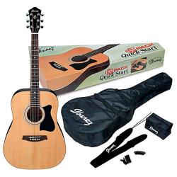 Набор: акустическая гитара, цвет натуральный, тюнер, чехол IBANEZ V50NJP Natural Natural High Gloss