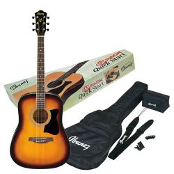 Набор: акустическая гитара, цвет санберст, тюнер, чехол IBANEZ V50NJP Vintage Sunburst