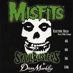 Комплект подписных струн Jerry (Skullbusters) для 4-х струнных бас гитар, диаметры струн .046, .066,... DEAN MARKLEY 8801 Misfits Skullbusters Bass