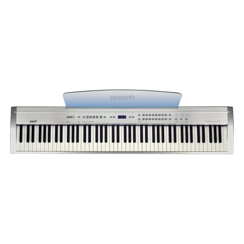  Цифровое фортепиано, 88 молоточковых клавиш с градацией тяжести, полифония 80 нот, 32 звука, процессор эффектов, секвенсор 2 трека, размеры 1300х140х270 мм, вес 19 кг, бренд GEM GEM PRP700 SWT