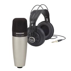 Студийный комплект: Микрофон C01 (40-18000 Гц, гипер кардиойда SPL 136 db), Наушники SR850 (32 Ом, 1... SAMSON C01/SR850