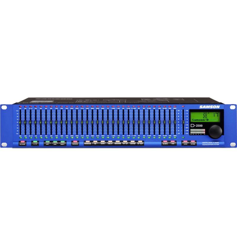  Графический цифровой эквалайзер 2-х канальный 31-полосный, задержка, гейт, лимитер, 24 bit/96 kHz, подавитель обратной связи, 482х267х89 мм, вес 2,77 кг, Samson SAMSON D2500 Dgital 31 Band EQ