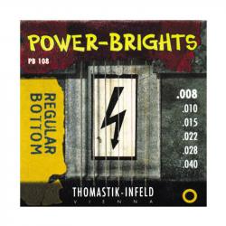 Струны Power-Brights для электрогитар, толщина .008-.040 THOMASTIK PB108