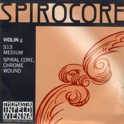Струна Spirocore Соль для скрипки 4/4, среднее натяжение спиральный корд сталь/хром THOMASTIK S13