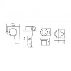 Колок басовый прямой L, позолота HC TUNER GB100-D51 GD L