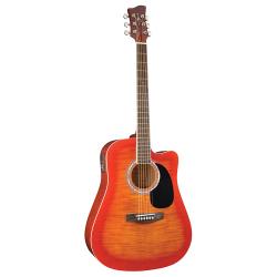 Электроакустическая гитара Dreadnought, Cherry Sunburst JAY TURSER JJ-45-FCET-CS