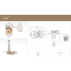 Колок гитарный прямой, хром HC TUNER SW200-D08 CR L