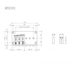 Фиксированный бридж GTC-101CK, латунные седла, cosmo black GOTOH GTC-101 Cosmo Black