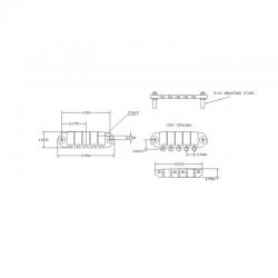 D Style 2 Piece System, 5 струн, спейсинг 0.708, бридж и струнодержатель, черный HIPSHOT 5D500B