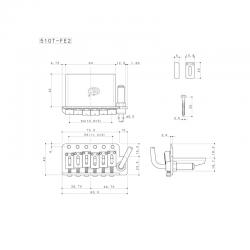 Тремоло на 6 опорах, стальные седла, FST блок, черное GOTOH 510T-FE2 Black