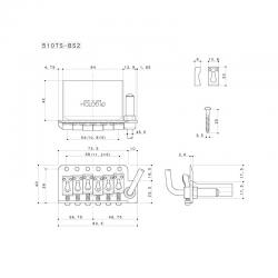 Тремоло на 6 опорах, с латунными седлами, стальной блок, позолота GOTOH 510TS-BS2 Gold