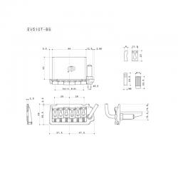 Тремоло на 2-х опорах, латунные седла, FST блок, черное GOTOH EV510T-BS Black