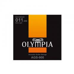 Струны для акустической гитары Bronze (11-15-23w-30-39-50) OLYMPIA AGS900