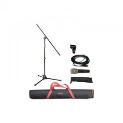 Набор: микрофон D10B с чехлом и держателем, стойка с чехлом, кабель XLR-джек SUPERLUX MSK10B-P