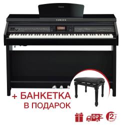 Клавинова (электронное пианино с автоакомпанементом), полированное черное YAMAHA CVP-701PE