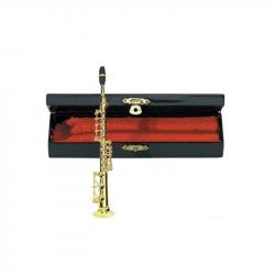 Сувенир сопрано-саксофон, латунь, 15 см, с футляром GEWA Miniature Instrument Soprano-Saxophone