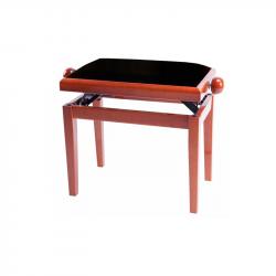 Банкетка вишня глянцевая прямые ножки верх бежевый GEWA Piano Bench Deluxe Cherry Highgloss
