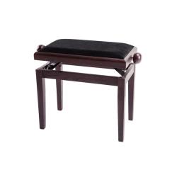 Банкетка матовый палисандр прямые ножки верх черный GEWA Piano Bench Deluxe Rosewood Matt