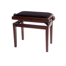 Банкетка орех матовый прямые ножки верх черный GEWA Piano Bench Deluxe Walnut Matt