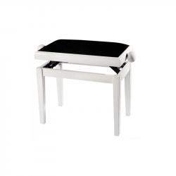 Банкетка белая глянцевая прямые ножки верх черный GEWA Piano Bench Deluxe White Highgloss