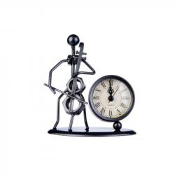 Часы-скульптура сувенирные виолончелист, металл, 12x6,5x13 см GEWA Sculpture Clock Cello