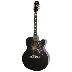 Электроакустическая гитара, цвет черный EPIPHONE EJ-200SCE Black Gold Hardware