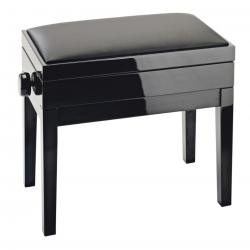 Банкетка для пианиста с отсеком для нот, бук, черный глянец, кожзам, 460-550 мм K&M 13951-200-21