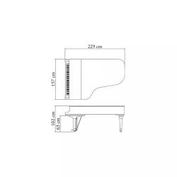 Рояль, длина 229 см, черный полированный, еловая дека, механизм Millennium III KAWAI GX7 M / PEP