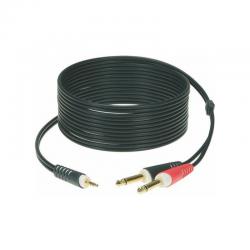 Коммутационный кабель мини Jack 3,5 стерео/ 2 х Jack 6,3 моно 1м черный, разъем KLOTZ KLOTZ AY5-0100