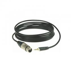 Микрофонный кабель XLR(F)/ 3,5 Jack, 3 м, черный, разъемы Neutrik KLOTZ AU-MF0300