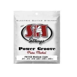 Струны для электрогитары  SIT PN1150 Power Groove Pure Nickel Medium Light 11-50