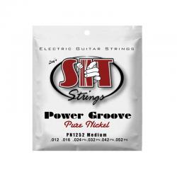 Струны для электрогитары  SIT PN1252 Power Groove Pure Nickel Medium 12-52