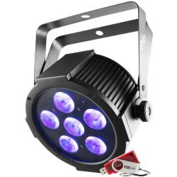 Светодиодный прожектор направленного света типа LED PAR 6x10Вт RGBWA+UV c DMX, D-Fi и ИК управлением. CHAUVET SlimPAR H6 USB