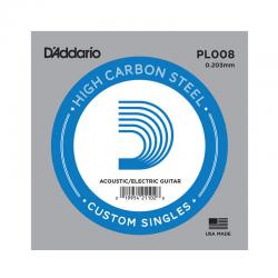 008 одиночная струна D'ADDARIO PL008 SINGLE PLAIN STEEL