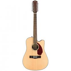 12-струнная электроакустическая гитара, цвет натуральный, в комплекте кейс FENDER CD-140SCE DREAD 12 NAT W/C