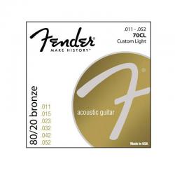 Струны для акустической гитары, бронза FENDER ACOUSTIC 70CL 80/20 BRONZE 11-52