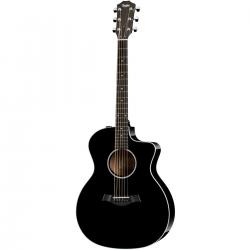 Электроакустическая гитара, цвет чёрный, в комплекте кейс TAYLOR 214CE-BLK DLX