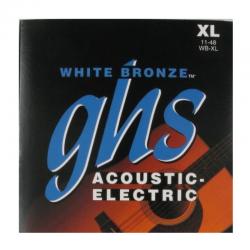 Струны для акустической гитары (011-48) фосф.бронза White Bronze GHS WB-XL