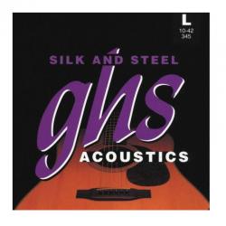 Струны для акустической гитары (010-42) посеребренные Silk & Steel GHS 345 Light