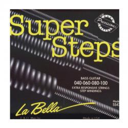 Струны для бас-гитары (040-060-080-100) обмотка никель, серия Super Steps. LA BELLA SS42
