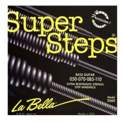 Струны для бас-гитары 050-070-085-110, обм. никель, серия Super Steps. LA BELLA SS60